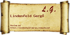 Lindenfeld Gergő névjegykártya